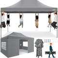 Tenda de jardim, COBIZI, 30 × 30 × 0,65 mm, 25 × 25 × 0,65 mm, 13 × 25 × 0,65 mm, 3 × 4,5m, resistente à água, altura regulável, regulável, aço