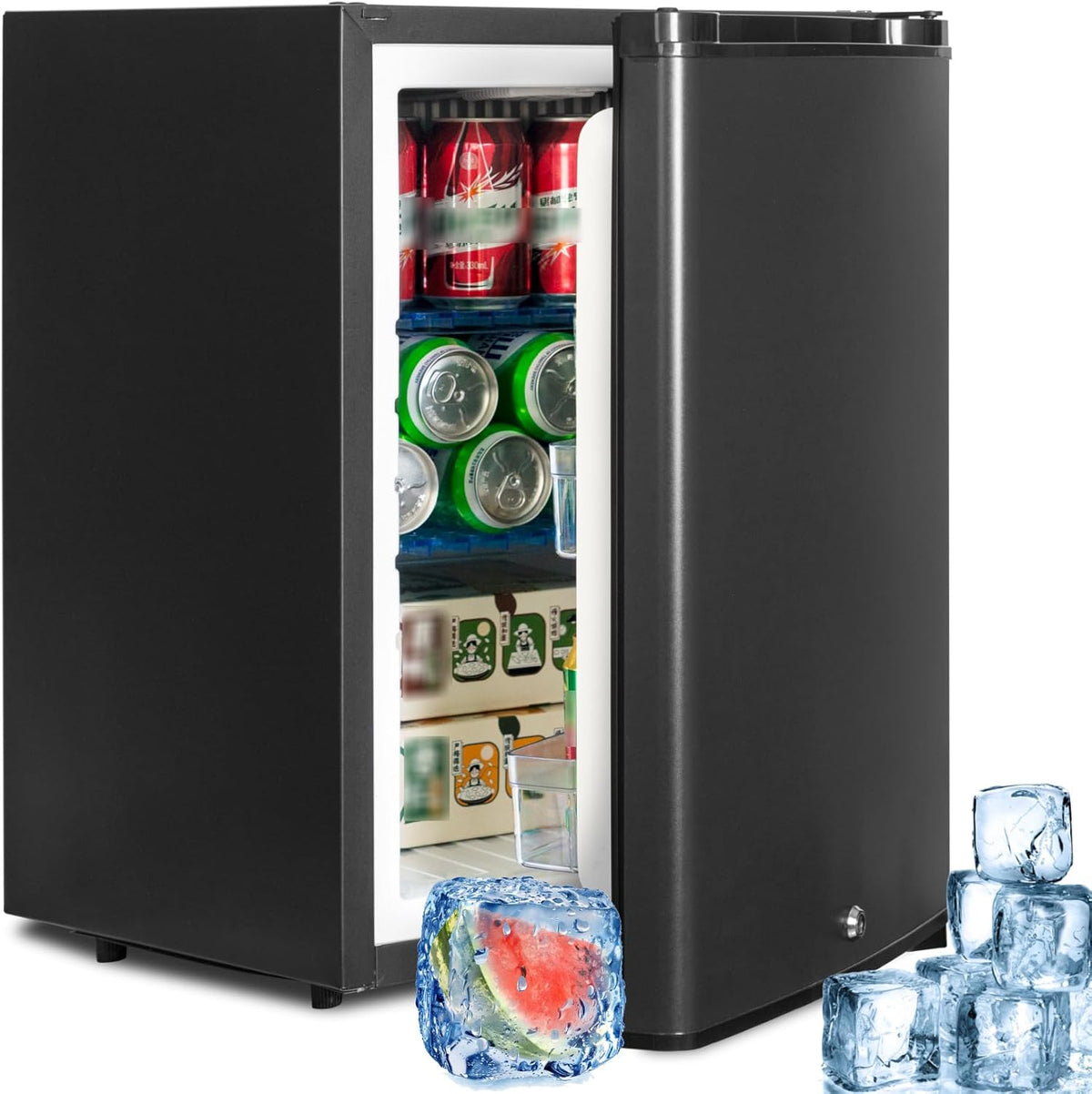 Minifrigorífico, SMETA, 12v, 40L, 12V, 230V, 0dB, regulável, Preto, para uso diário