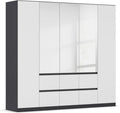 Roupeiro, Rauch Möbel, Mainz, 226 × 210 × 54 cm, com gavetas, com portas, madeira, Branco / Preto, para o quarto