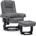 Poltrona, M MCombo, Relaxsessel, 120 kg, regulável, madeira, pele, Cinzento, para a sala