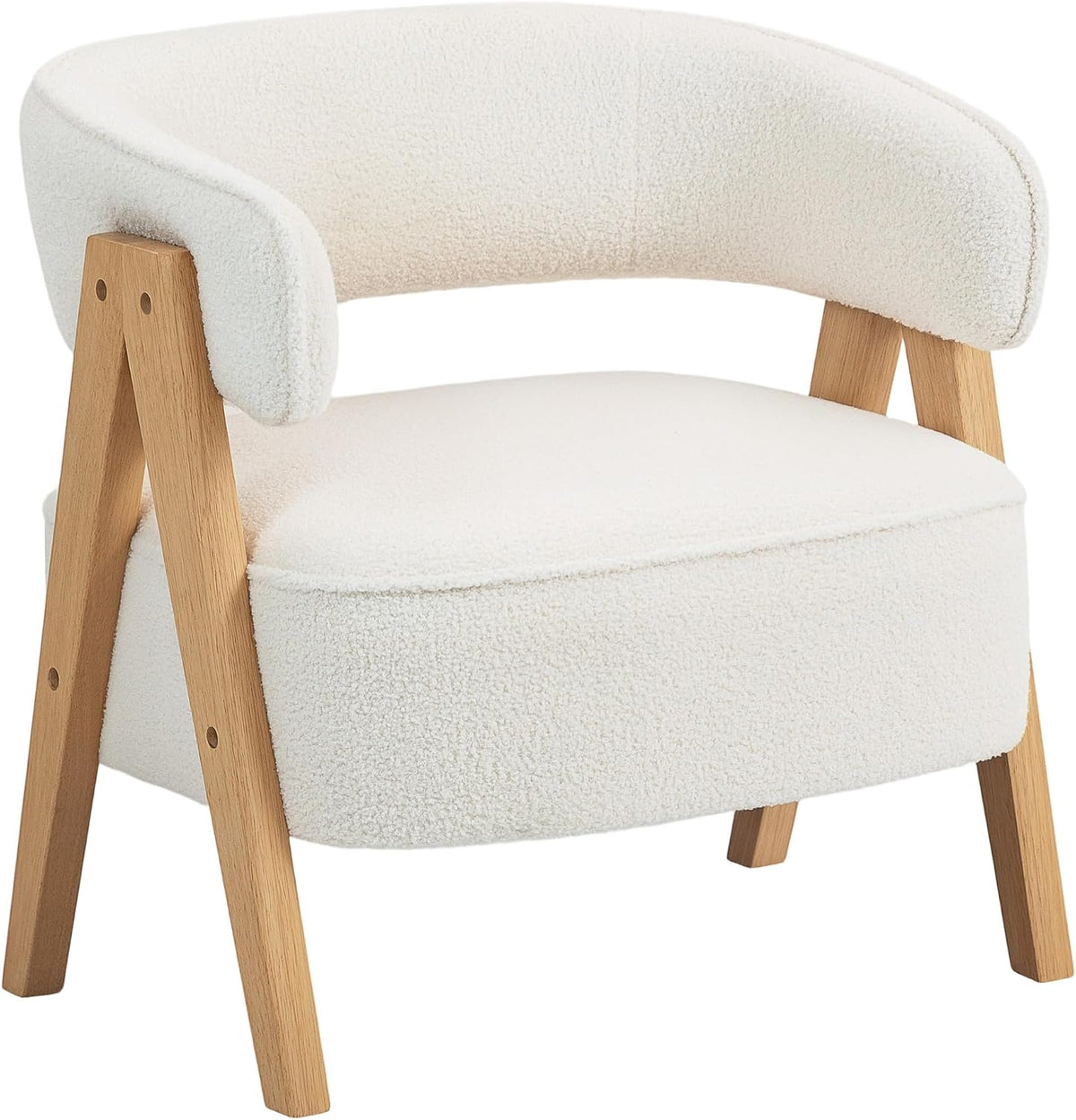 HOMCOM, Poltrona, Sessel, 63 cm, 23 cm, 12 cm, 120 kg, madeira, poliéster, Branco / Holz, para a sala