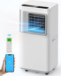 Ar condicionado portátil, YLEOOB, 42 dB, com comando à distância, com temporizador, com controlo por aplicação, Branco / Prateado, para uso diário