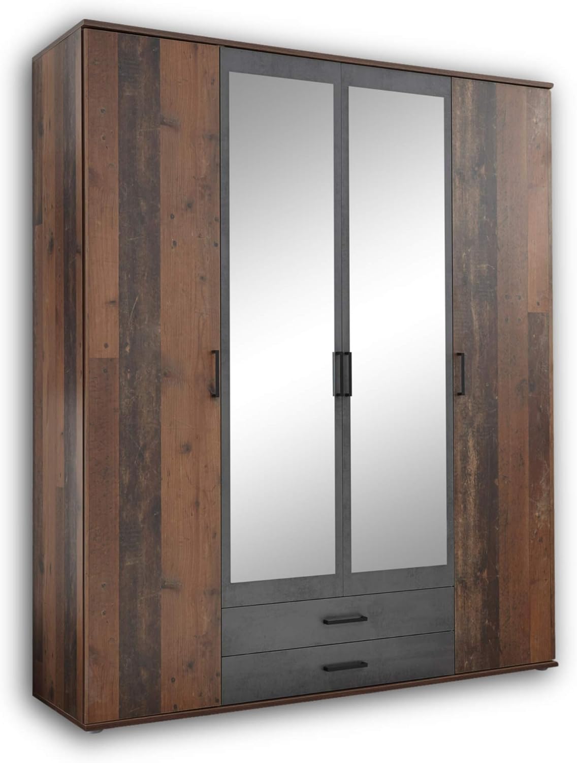 Roupeiro, Stella Trading, 54 cm, 159 × 197 × 54 cm, com portas, Castanho / Cinzento, para o quarto
