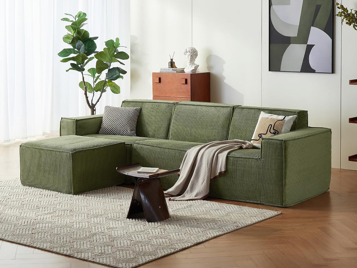 Sofá, LINSY HOME, Ecksofa, 266cm, 60cm, 25cm, tecido, OlivVerde, para a sala