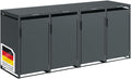 Abrigo para contentores, STEELSØN, Thoria, 240L, com rodas, aço, Antracite, para utilização no exterior