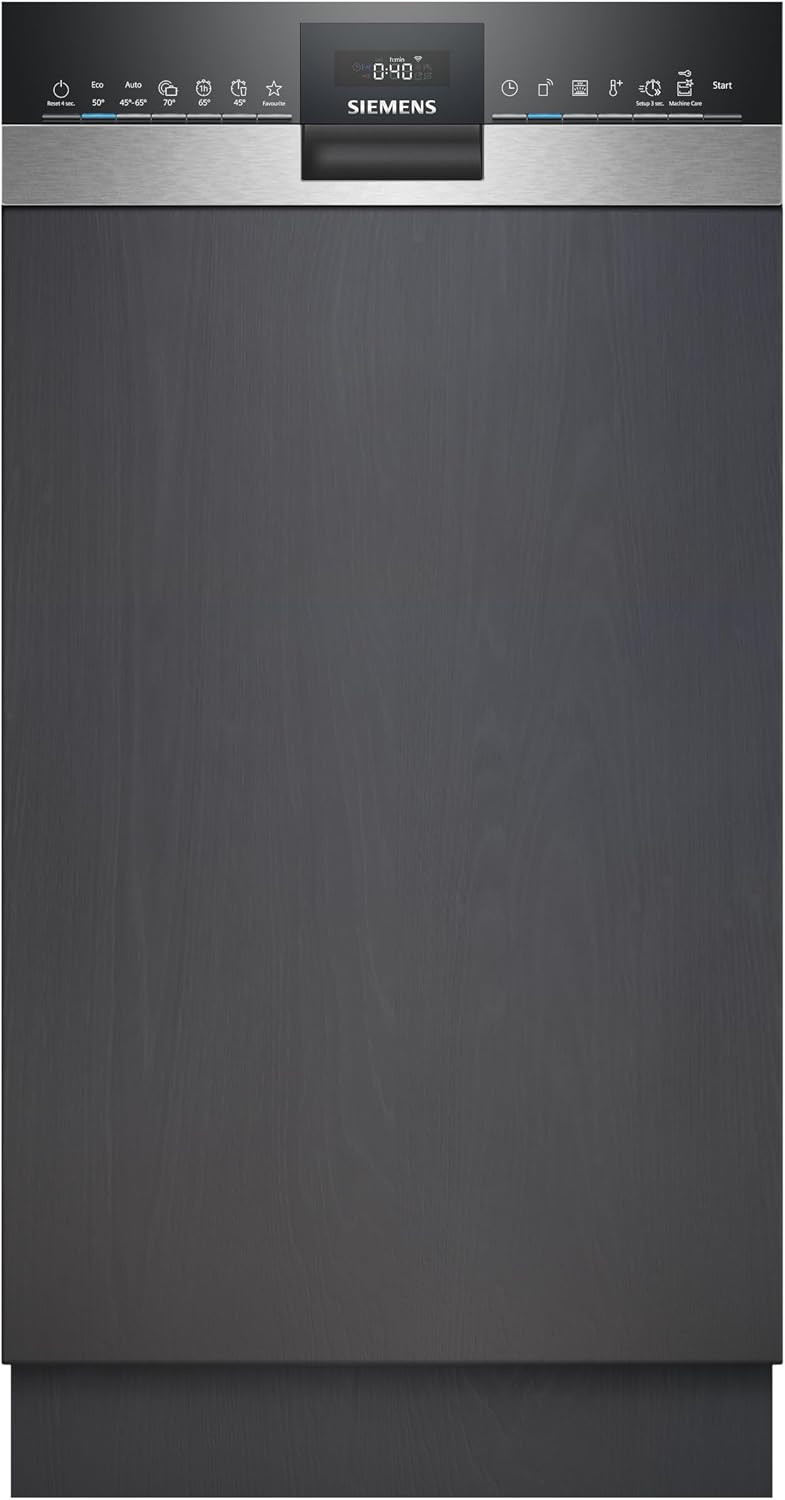 Siemens, Máquina de lavar loiça, SR53HS74KE, 45 cm, 44dB, 8,9l, altura regulável, regulável, aço inoxidável, aço, Preto / Edelstahl, para uso diário