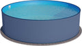 Piscina com estrutura metálica, Planet Pool, Stahlwandpool, 400 × 120 cm, 150 cm, aço, plástico, Antracite / Azul, para utilização no exterior