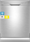 Máquina de lavar loiça, Midea, 3.60N, 60cm, 47 dB, 6 programas, altura regulável, regulável, com controlo por aplicação, Prateado, para uso diário