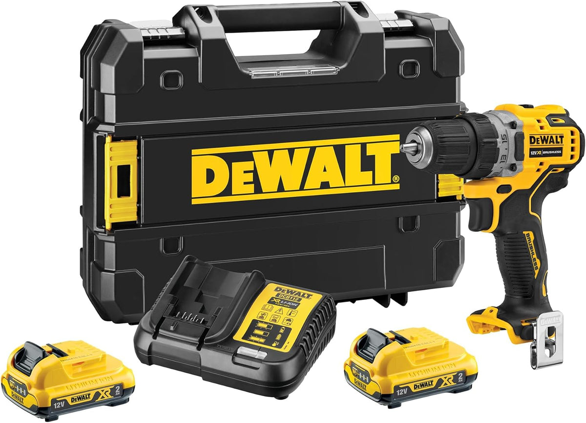 DEWALT, Berbequim aparafusador, DCD701D2-QW, 2 Ah, 2A, 12V, 15 níveis, com bateria, com carregador, Preto / Amarelo, para trabalhos de manutenção