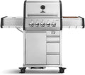 Grelhador a gás, BURNHARD, Gasgrill, 11 kg, 6 l, dobrável, com rodas, aço inoxidável, aço, Prateado / Preto, para utilização no exterior