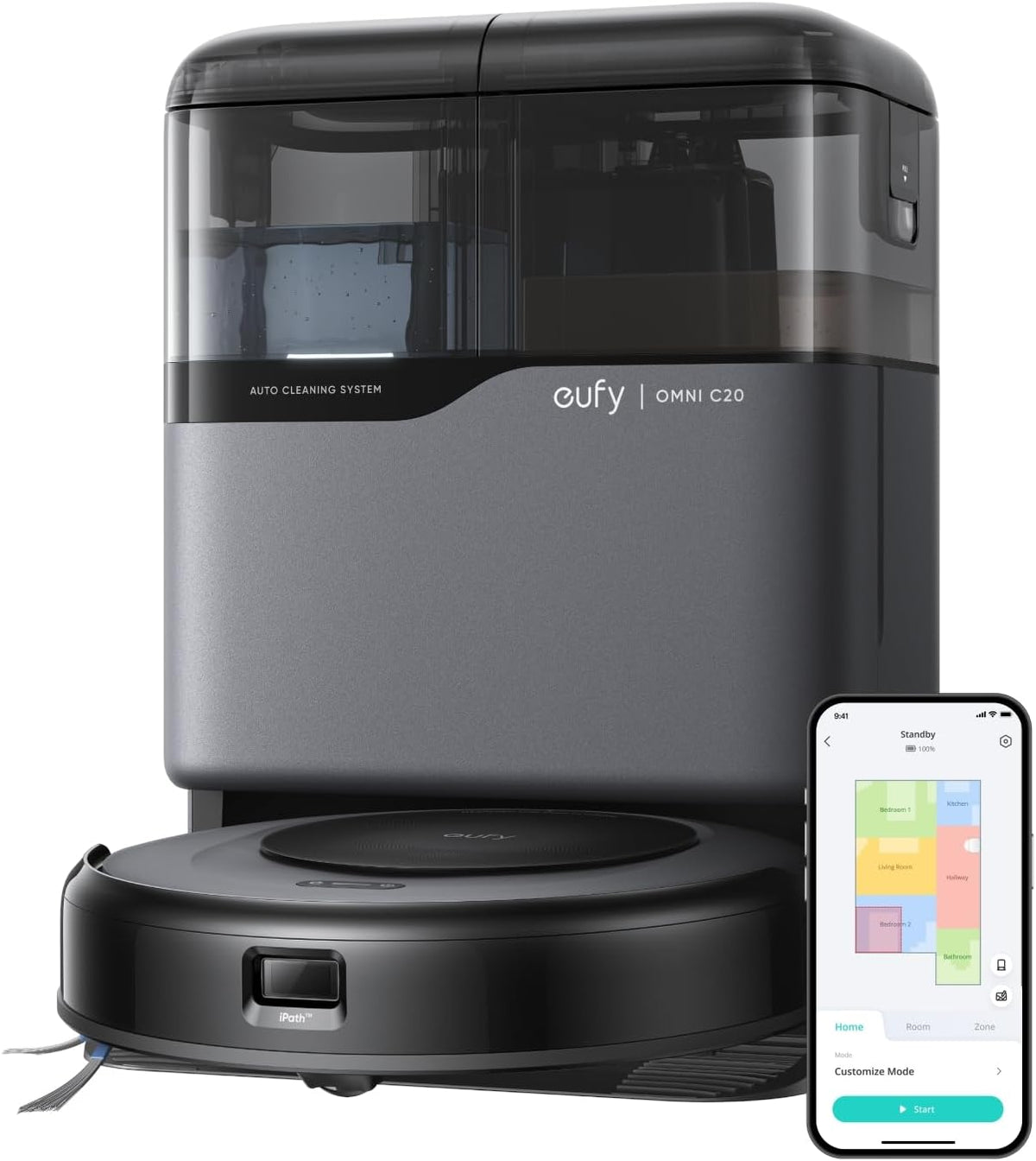 Robô aspirador, eufy, Saugroboter, 8,5cm, 180U/min, Preto / Cinzento, para uso diário