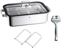 Caçarola, WMF, Vitalis, 6,5l, 41 × 27 × 10cm, 10 cm, 6,5 cm, 31 × 23 × 6,5 cm, aço inoxidável, aço, Prateado / Preto, para uso diário