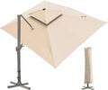 Guarda-sol, LKINBO, Sonnenschirm, 400 cm, 300 × 400 cm, resistente à água, aço, alumínio, Khaki, para utilização no exterior
