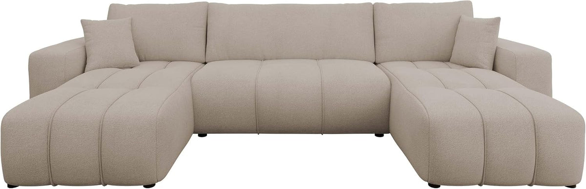 Sofá, Mirjan24, Wohnlandschaft, 312 cm, 145 cm, 82 cm, 22 cm, 9 cm, madeira, painel de madeira, Bege, para a sala