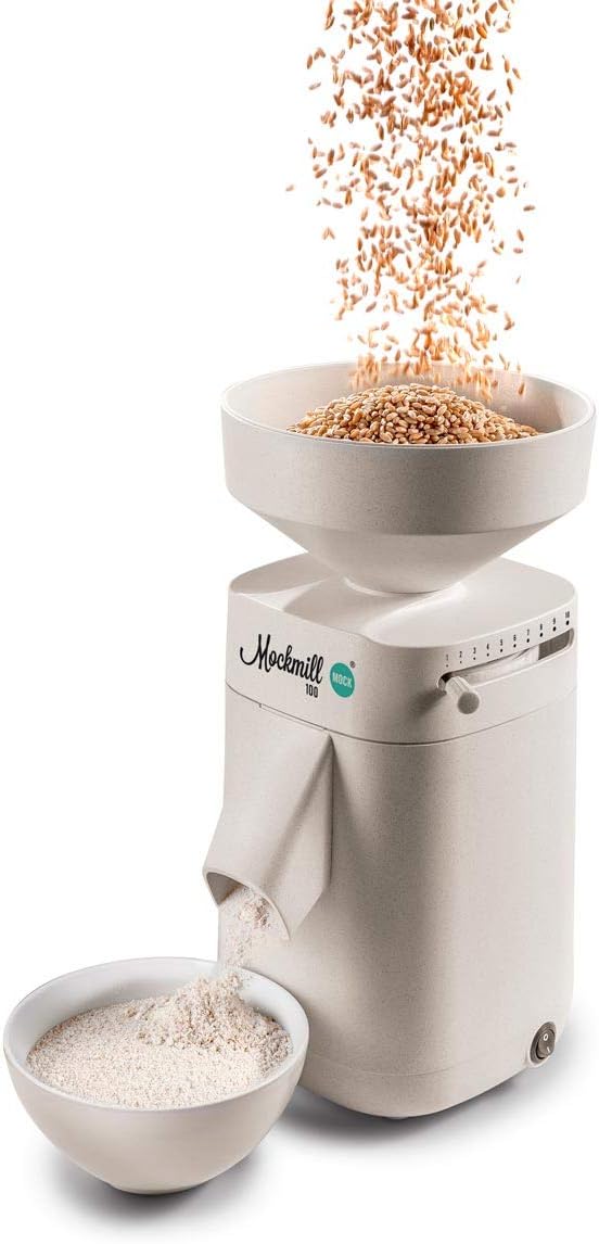 Moinho elétrico, Mockmill, 200, 100 g, 1100g, regulável, madeira, Creme, para uso diário