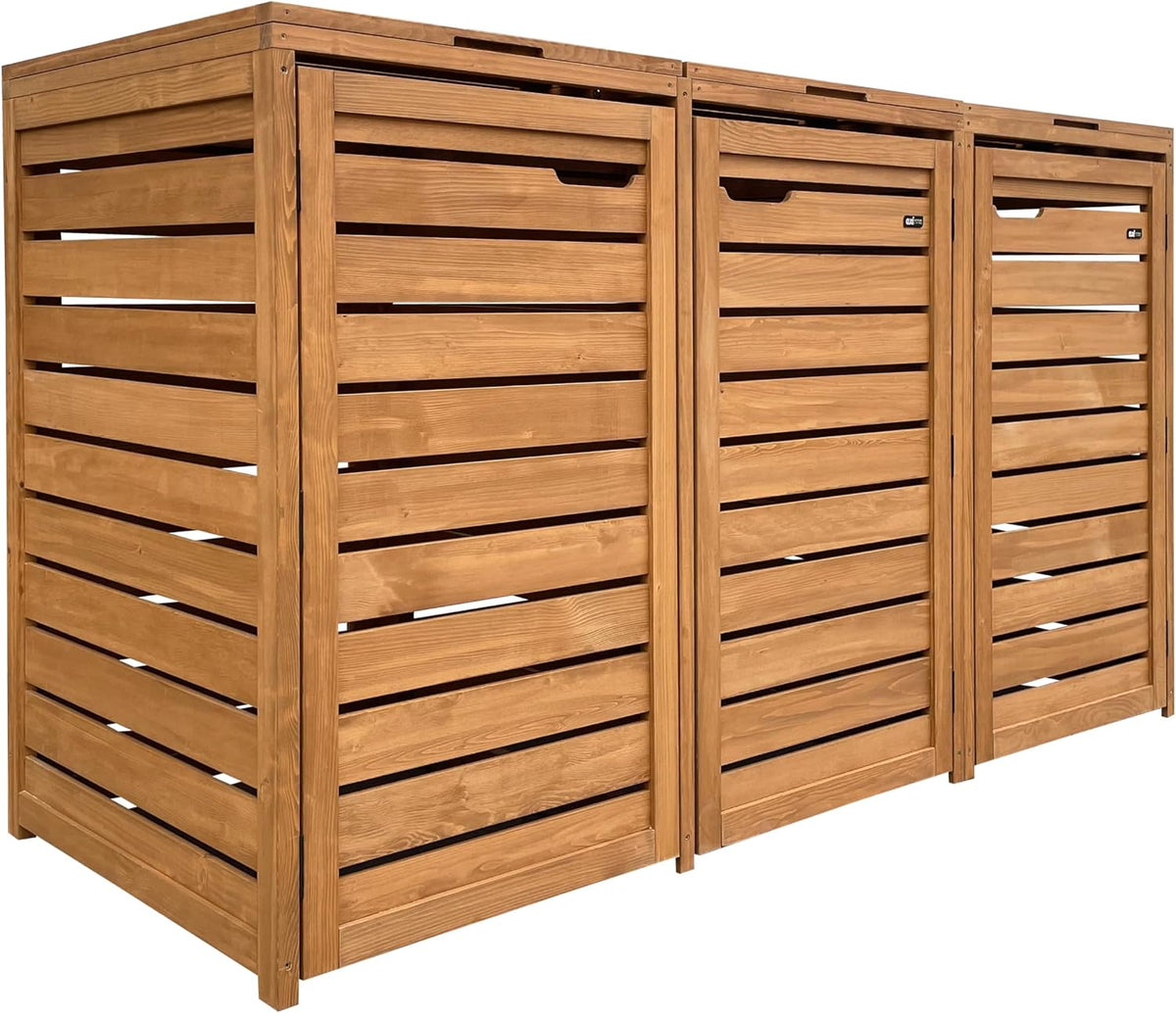 Abrigo para contentores, AXI, Lex, 720L, 121 cm, 182 cm, 85 × 207 × 121 cm, 85 × 70 × 182 cm, com rodas, madeira, Castanho