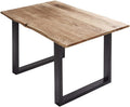 Mesa de jantar, SAM, Esszimmertisch, 100 × 70 cm, com portas, madeira, metal, Natural / Preto, para uso diário