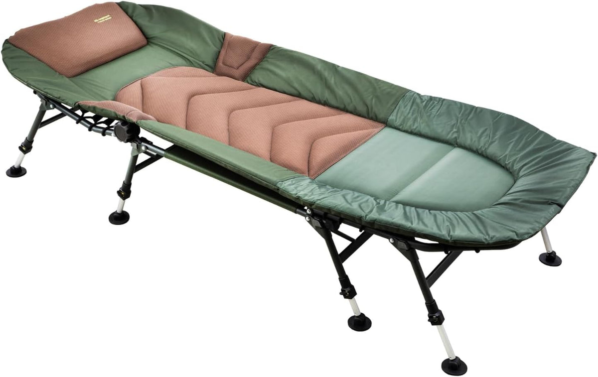 Equipamento de exterior, MK-Angelsport, Karpfenliege, 150kg, 75cm, 197cm, 9,7 kg, 85cm, dobrável, altura regulável, regulável, alumínio