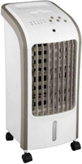 Climatizador evaporativo, EVATRONIC, 80W, 3L, 4,98 kg, 24 cm, 57 cm, com comando à distância, com temporizador, com rodas, Branco / Bege