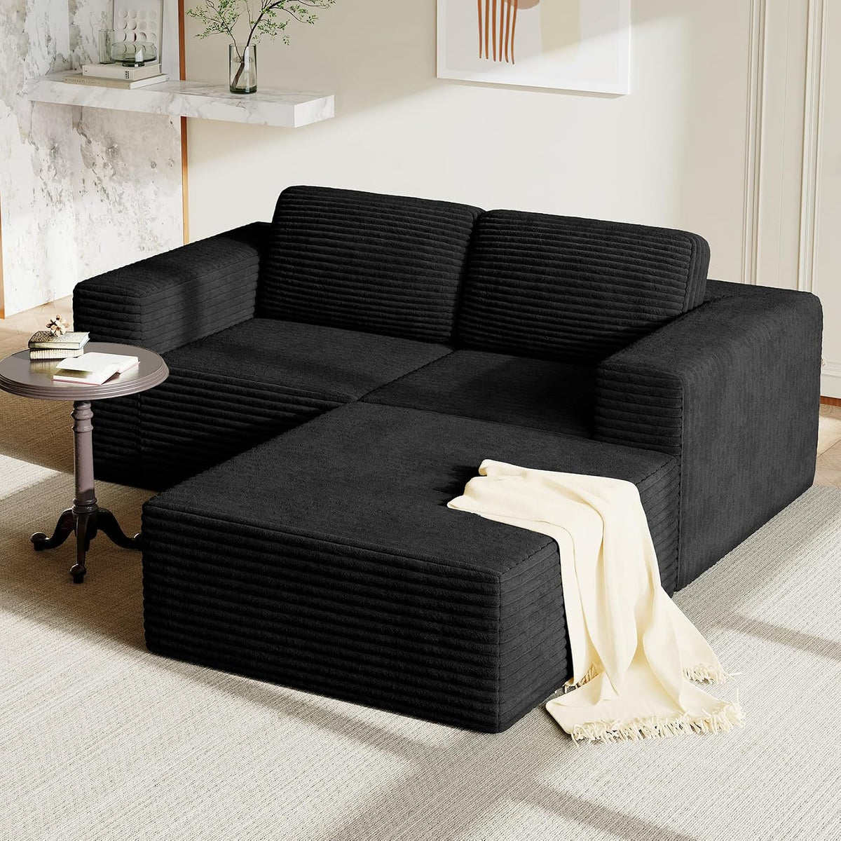 Sofá, Vesgantti, 202, 202 cm, 82 cm, 202 × 202 × 82 cm, Preto, para a sala