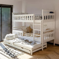 Cama, Kids Collective, Hochbett, 100kg, com gavetas, madeira, Branco, para o quarto