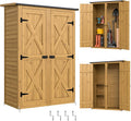 Abrigo de jardim, Outsunny, Aufbewahrungsschuppen, 50 kg, 10 kg, 115L, madeira, Castanho, para utilização no exterior