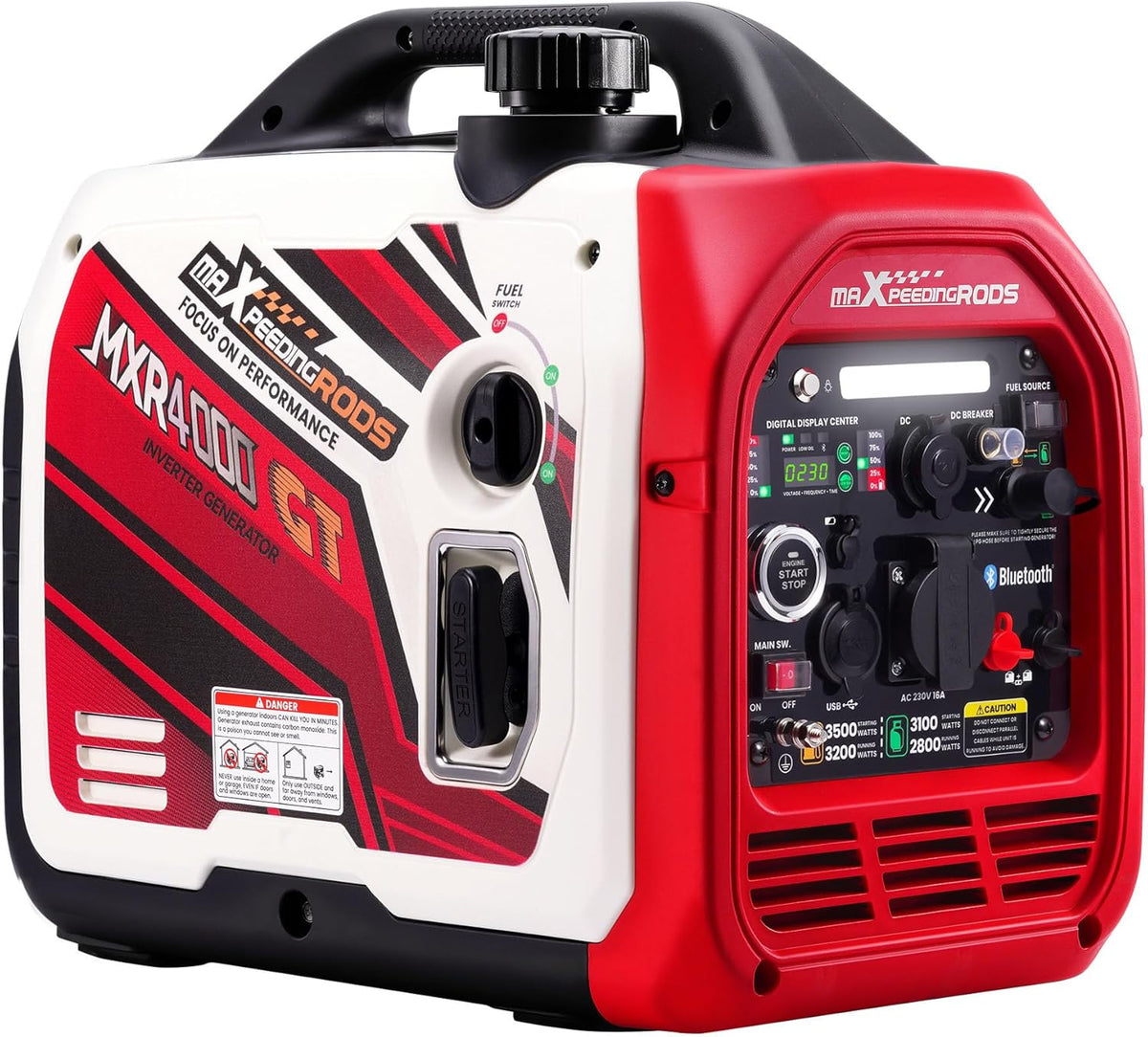 Gerador elétrico, maXpeedingrods, 3500 W, 58 a, 24 kg, com comando à distância, plástico, Multicolor, para trabalhos de manutenção