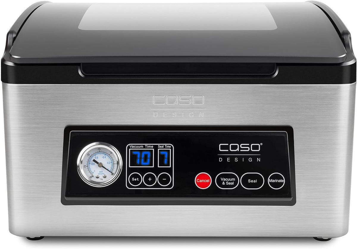 Máquina de selar a vácuo, Caso, VacuChef, 32 cm, 30,50 × 10 × 32 cm, 20 × 30cm, aço inoxidável, aço, Preto / Prateado, para uso diário