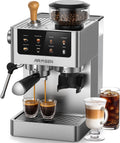Máquina de café expresso, AIRMSEN, 1.8L, 1350W, aço inoxidável, aço, Prateado / Preto, para a cozinha