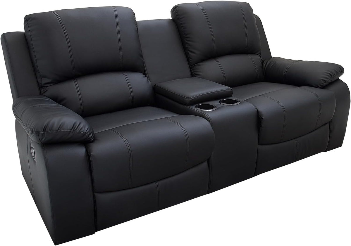 Poltrona, invicta INTERIOR, Exklusiver, 190cm, 4 W, 97 cm, 52 cm, 57 cm, dobrável, pele sintética, Preto, para a sala