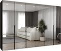 Roupeiro, MEBLE KRYSPOL, 52 cm, 300 × 202 × 52 cm, 300 cm, com portas, Preto, para o quarto
