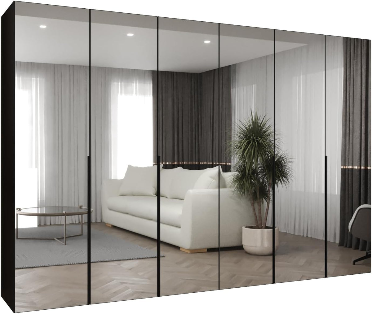 Roupeiro, MEBLE KRYSPOL, 52 cm, 300 × 202 × 52 cm, 300 cm, com portas, Preto, para o quarto