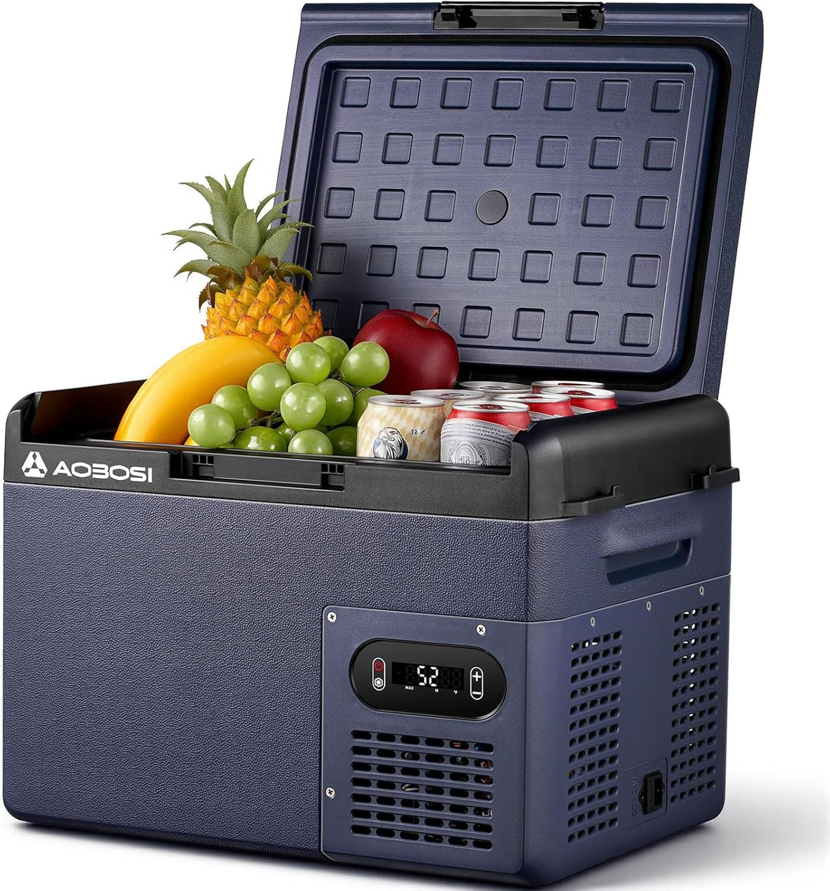 Frigorífico, AAOBOSI, Kompressor, 15L, 12V, 230V, 32 cm, resistente à água, Azul / Preto, para uso diário