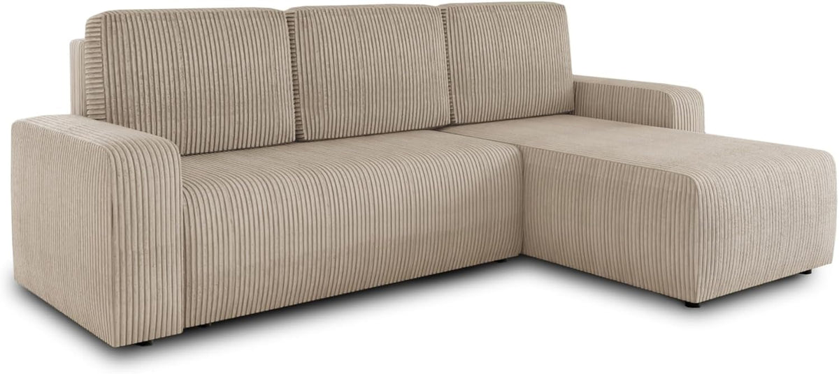 Sofá, Sofnet, Ecksofa, 236 cm, 150 cm, 90 cm, 350g, 200 × 125 cm, madeira, plástico, Bege, para a sala