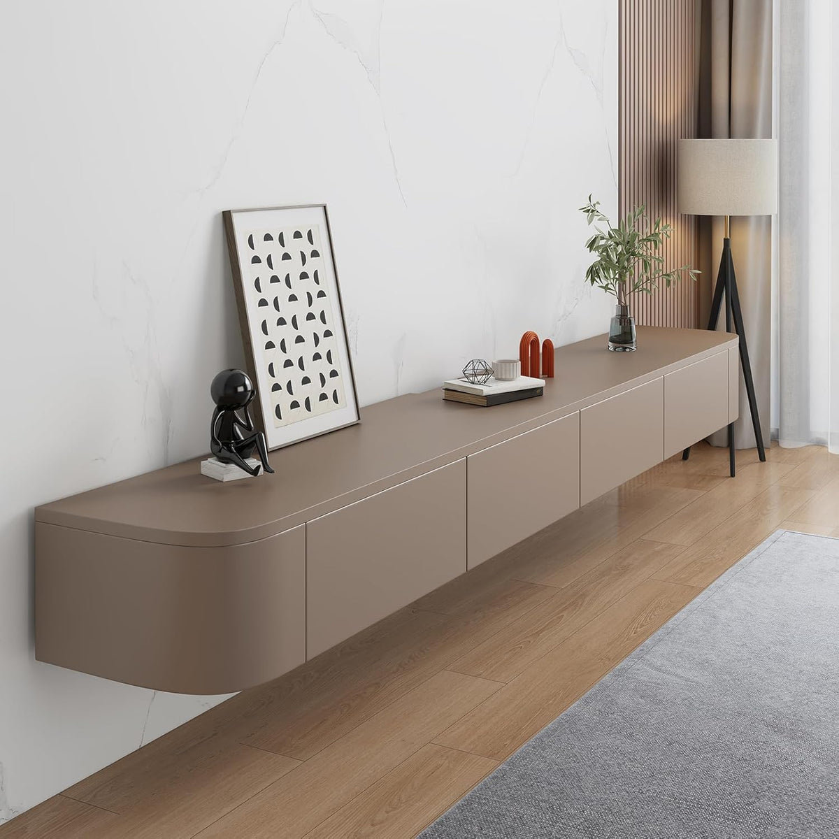 Móvel de TV, HYANXUE, 200CM/78.7, 78.7', madeira, Khaki, para a sala