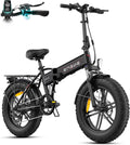 Bicicleta, ENGWE, 48V, 13Ah, 4.0 ', 250W, dobrável, regulável, com rodas, alumínio, Preto, para uso diário