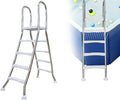 Escada, AIBOTY, 250kg, 4 níveis, 20 ', aço inoxidável, aço, Prateado / Branco, para uso diário