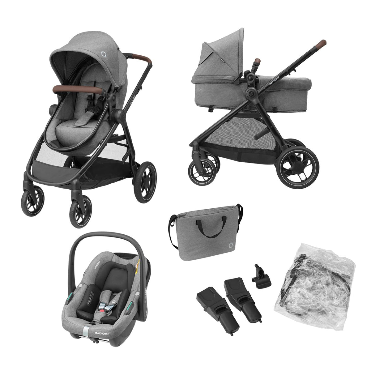 Acessório, Maxi-Cosi, Zelia, 22 kg, 83 cm, 5 kg, dobrável, regulável, Cinzento, para uso diário