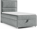 Cama box spring, Best For Home, 18 cm, 7 cm, 100 × 200 cm, com gavetas, com portas, com colchão, tecido, Cinzento / Branco, para o quarto