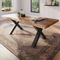 Mesa de jantar, trelevo, 200 × 100 cm, com portas, madeira, Natural / Preto, para uso diário