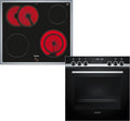 Siemens, Fogão, PQ521KB11, 60 cm, 60 × 60 cm, classe energética A+, com função de autolimpeza, aço inoxidável, aço, Preto / Edelstahl, para uso diário