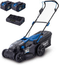 Corta-relva, Scheppach, BC-MP430-X, 43cm, 50L, 20V, 4Ah, dobrável, altura regulável, regulável, Azul / Preto, para utilização no exterior