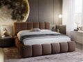 Cama, GRAINGOLD, Cloud, 200 × 200 cm, sem colchão, madeira, veludo, Castanho, para o quarto
