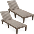 Espreguiçadeira, COSTWAY, 2er, 180 kg, 29 cm, 190 × 57,5 × 29 cm, regulável, madeira, plástico, Taupe, para uso diário