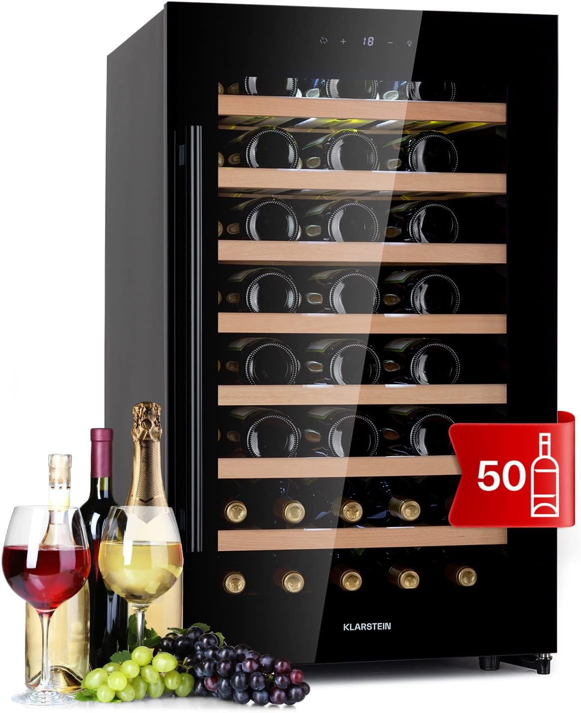 Klarstein, Frigorífico para bebidas, Weink, madeira, Preto / Holz, para uso diário
