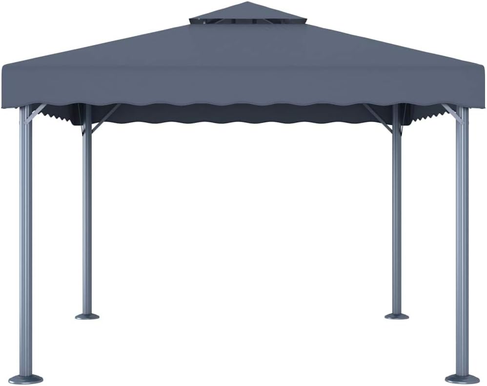 Tenda de jardim, JHQHSM, 300 × 300 cm, aço, alumínio, Antracite, para utilização no exterior