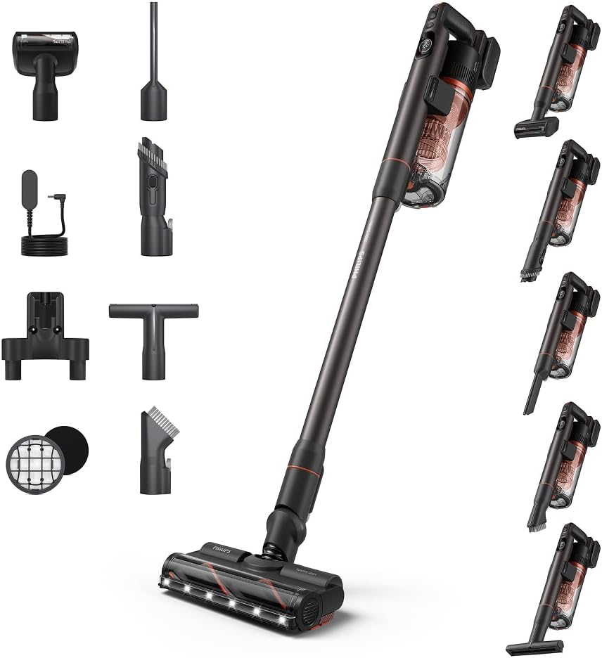 PHILIPS, Aspirador vertical, SpeedPro, com iluminação LED, Preto / Cinzento, para uso diário