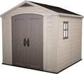 Abrigo de jardim, Keter, Ger, 243 cm, 238.5 cm, 255 cm, 191 cm, 61 cm, resistente à água, aço inoxidável, aço, Bege / Taupe