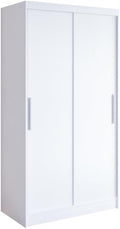 Roupeiro, Easy4You, 100 cm, 100 × 200 × 58 cm, 200 cm, 58 cm, com portas, alumínio, Branco, para o quarto