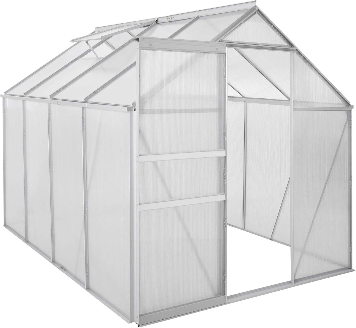 Estufa de jardim, Zelsius, Aluminium, 190 cm, 250 × 190 cm, aço, alumínio, Prateado, para utilização no exterior
